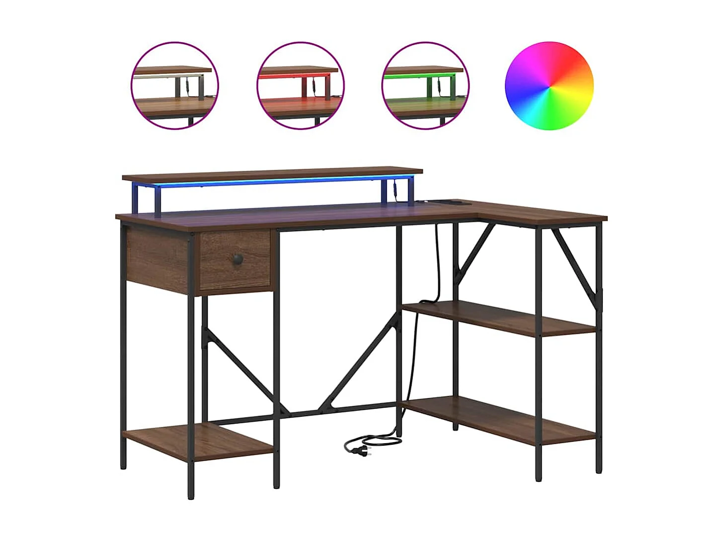 Bureau Chêne marron 120 x 79 x 86.5 cm Bois d'ingénierie