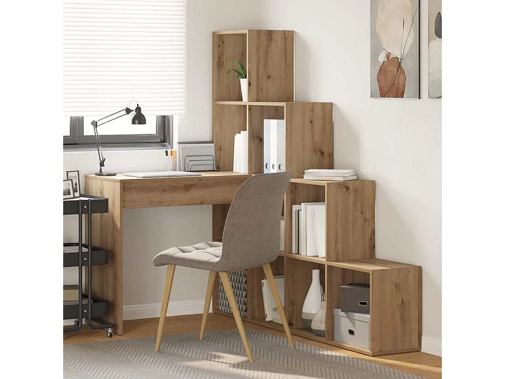 Bureau d'angle chêne artisanal 101.5 x 149.5 x 149.5 cm