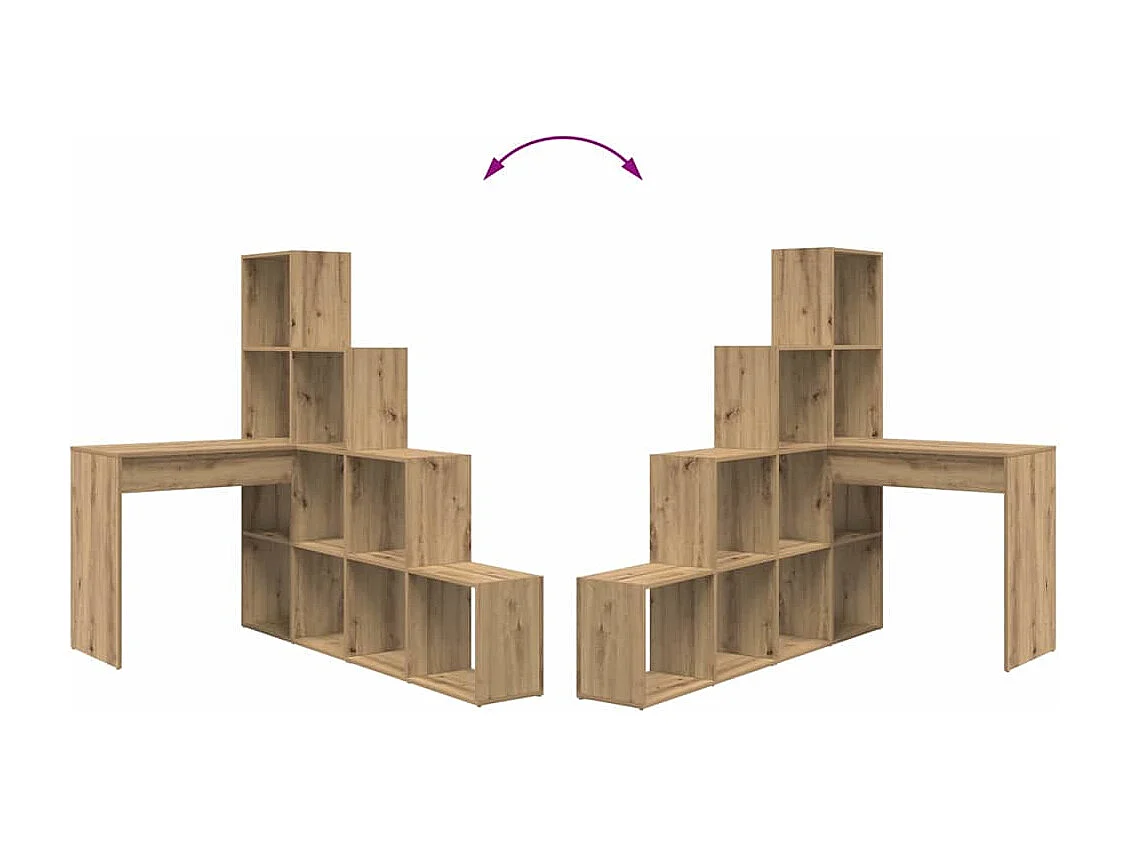 Bureau d'angle chêne artisanal 101.5 x 149.5 x 149.5 cm