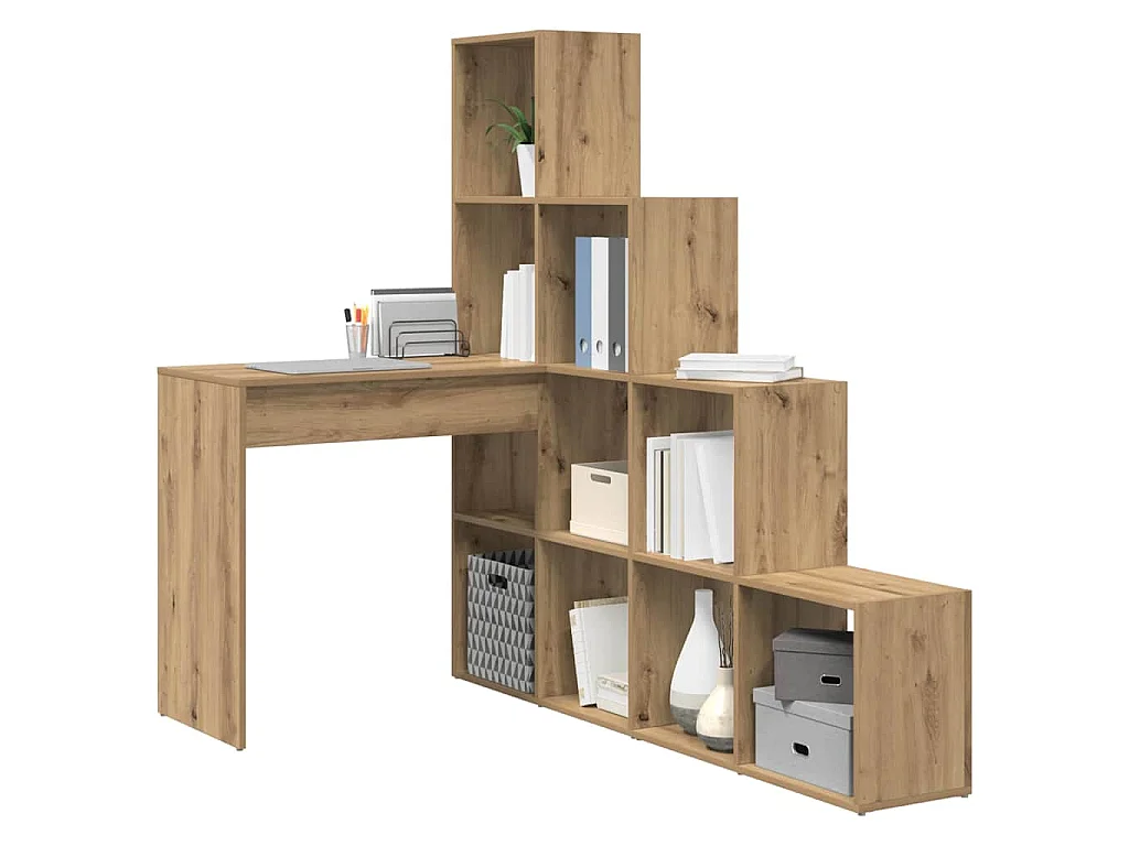 Bureau d'angle chêne artisanal 101.5 x 149.5 x 149.5 cm
