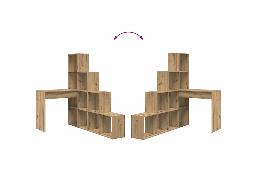 Bureau d'angle chêne artisanal 101.5 x 149.5 x 149.5 cm