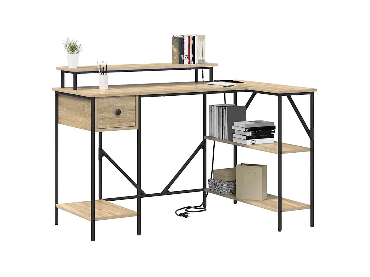 Bureau Chêne sonoma 120 x 79 x 86.5 cm Bois d'ingénierie