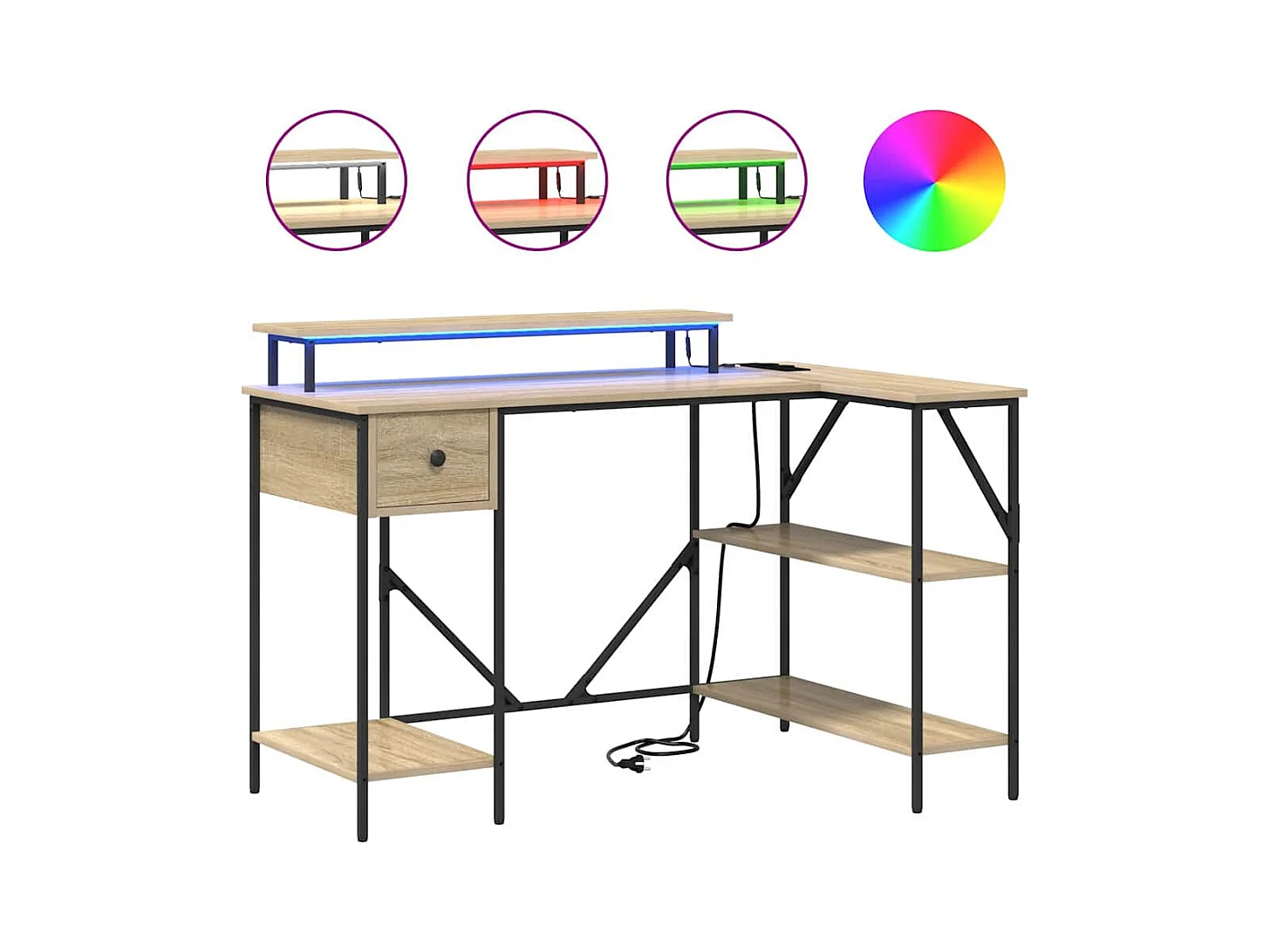 Bureau Chêne sonoma 120 x 79 x 86.5 cm Bois d'ingénierie
