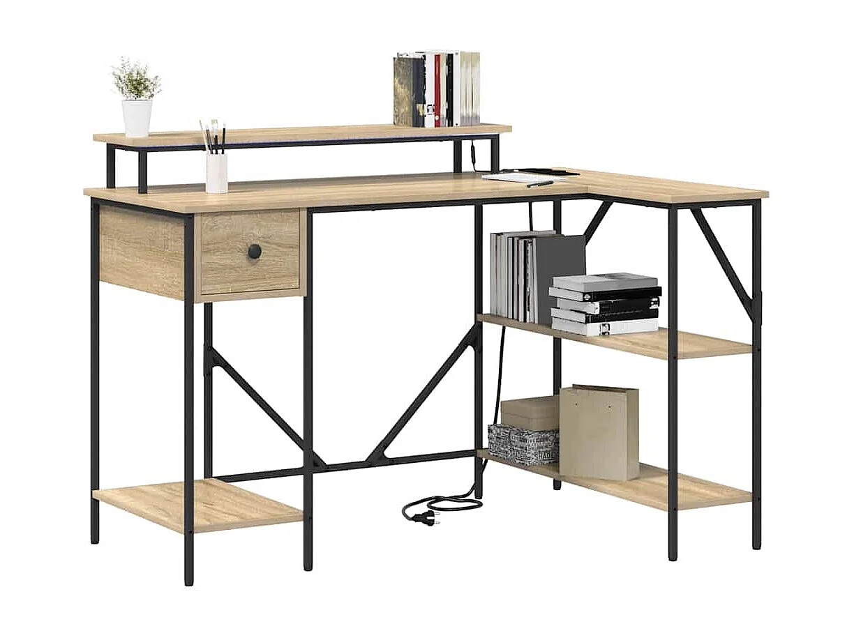 Bureau Chêne sonoma 120 x 79 x 86.5 cm Bois d'ingénierie