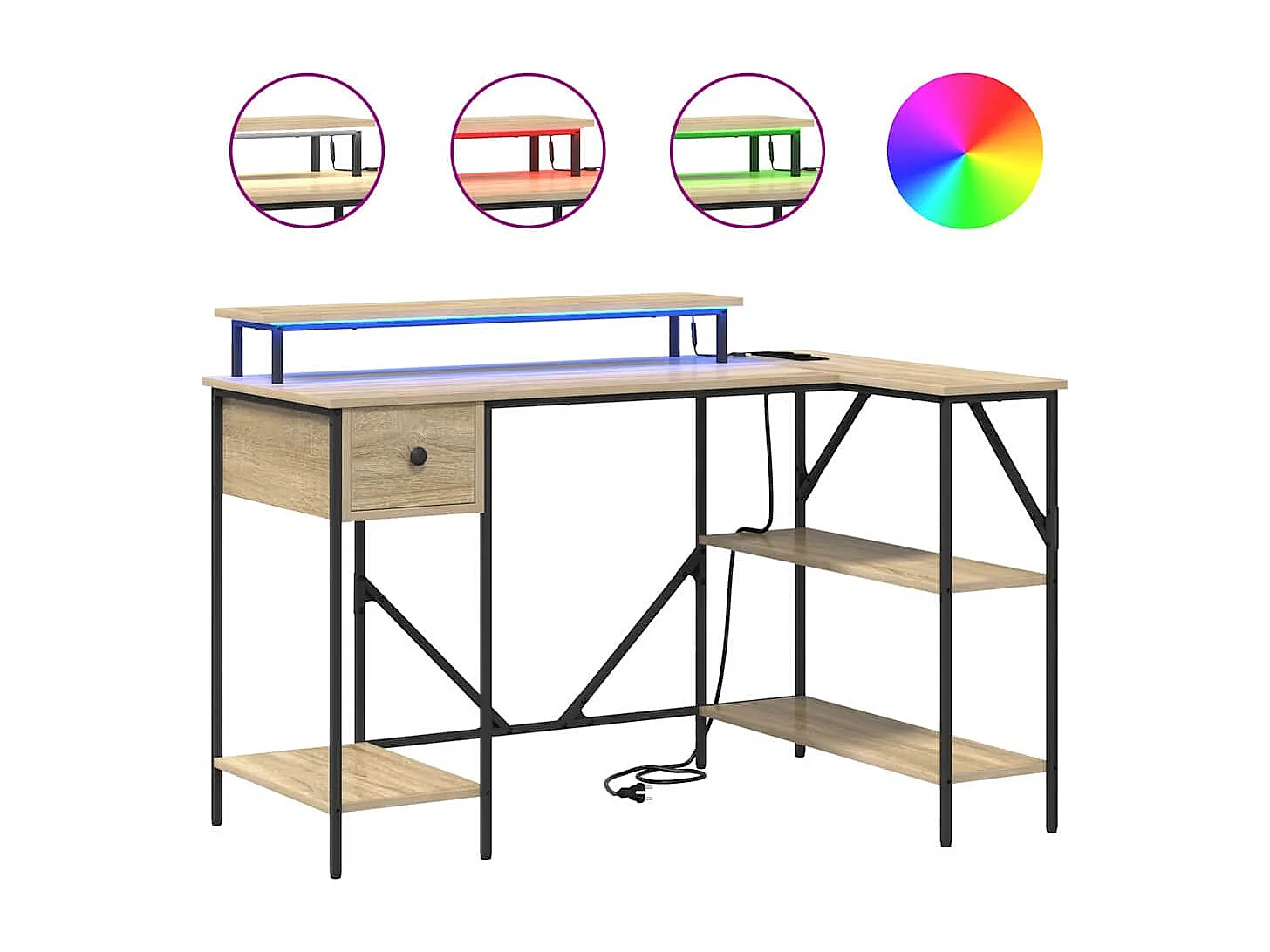 Bureau Chêne sonoma 120 x 79 x 86.5 cm Bois d'ingénierie