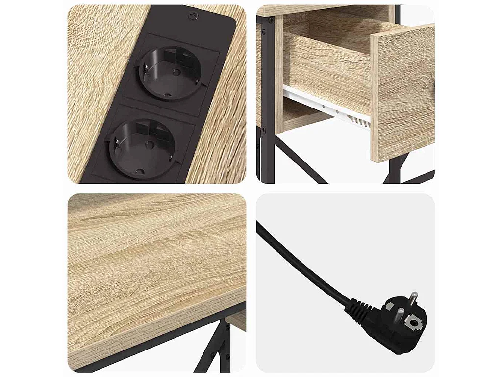 Scrivania in rovere Sonoma 120 x 79 x 86,5 cm in legno ingegnerizzato