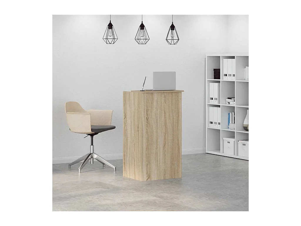 Bureau réception chêne sonoma 55x50x103,5 cm bois d'ingénierie