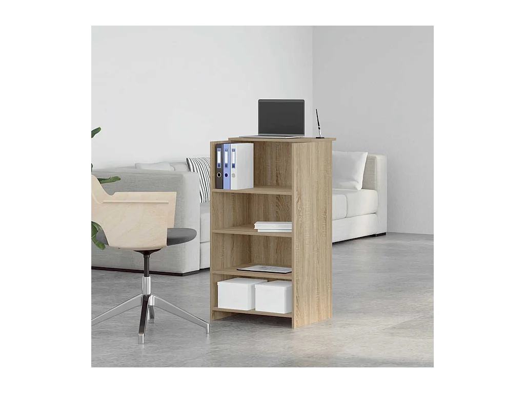 Bureau réception chêne sonoma 55x50x103,5 cm bois d'ingénierie