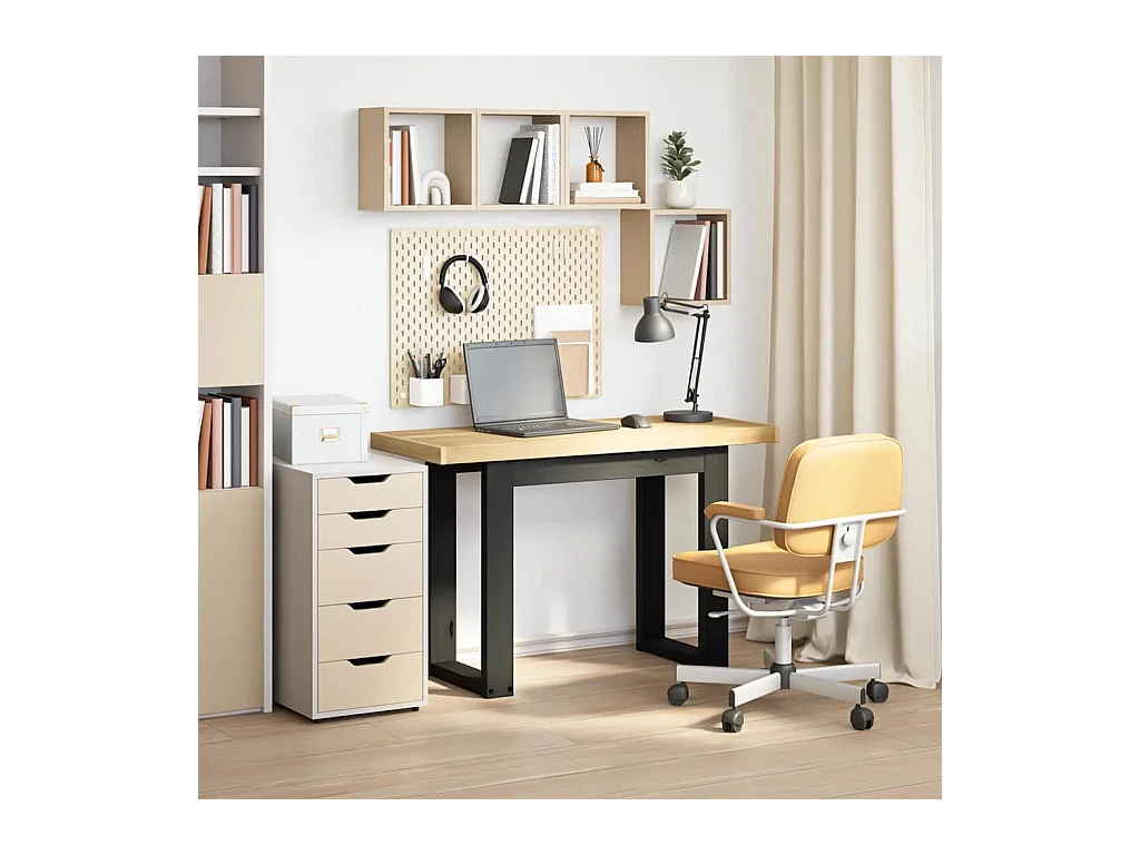 Bureau NOAIN pieds en forme de U 120x50x75 cm bois massif pin