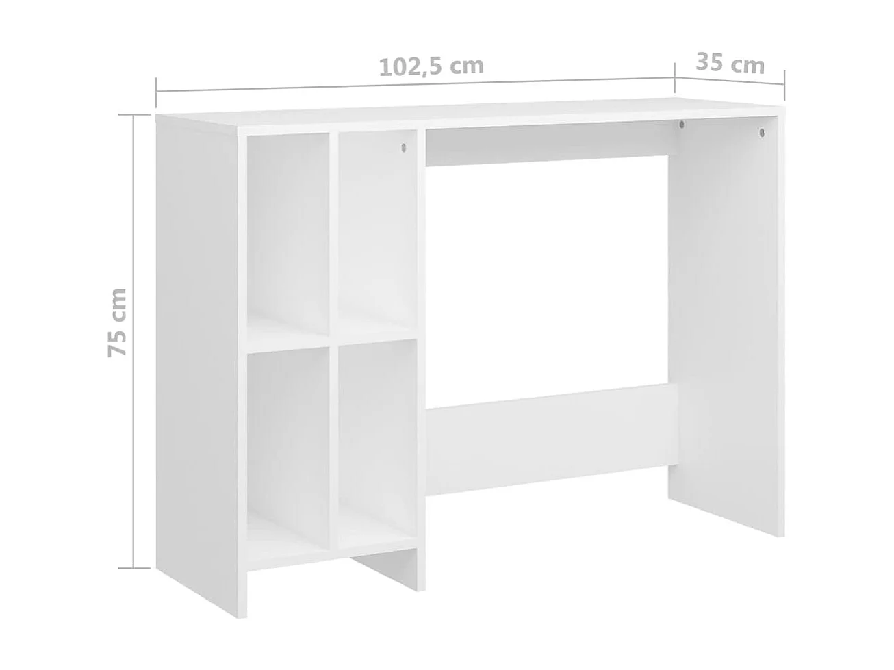 Wit bewerkt houten laptopbureau