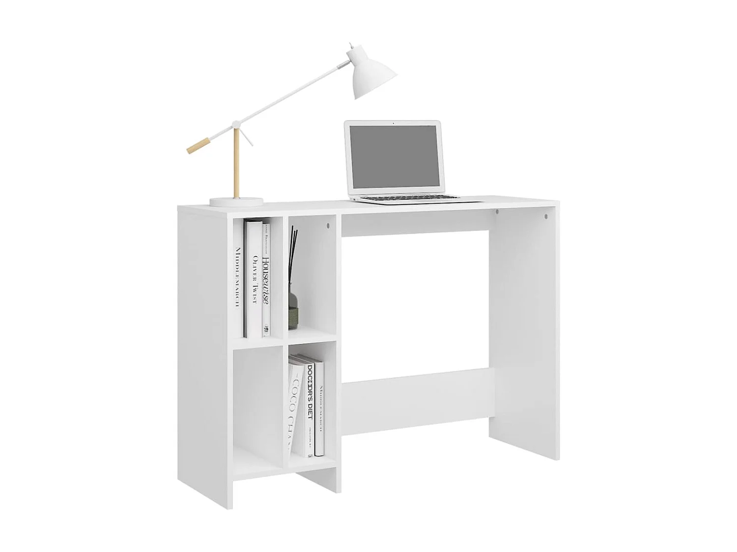 Scrivania per laptop in legno ingegnerizzato bianco