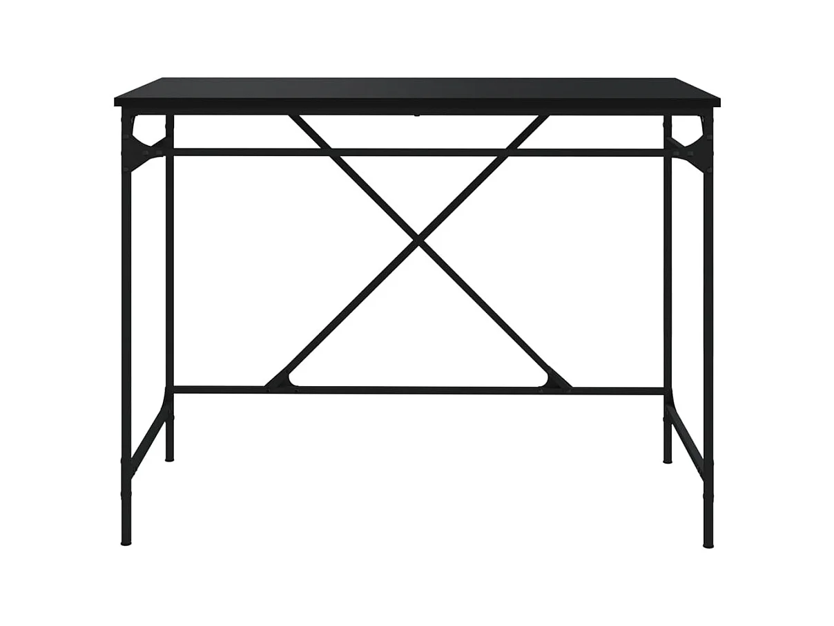 Escritorio negro 100x50x75 cm madera contrachapada y hierro