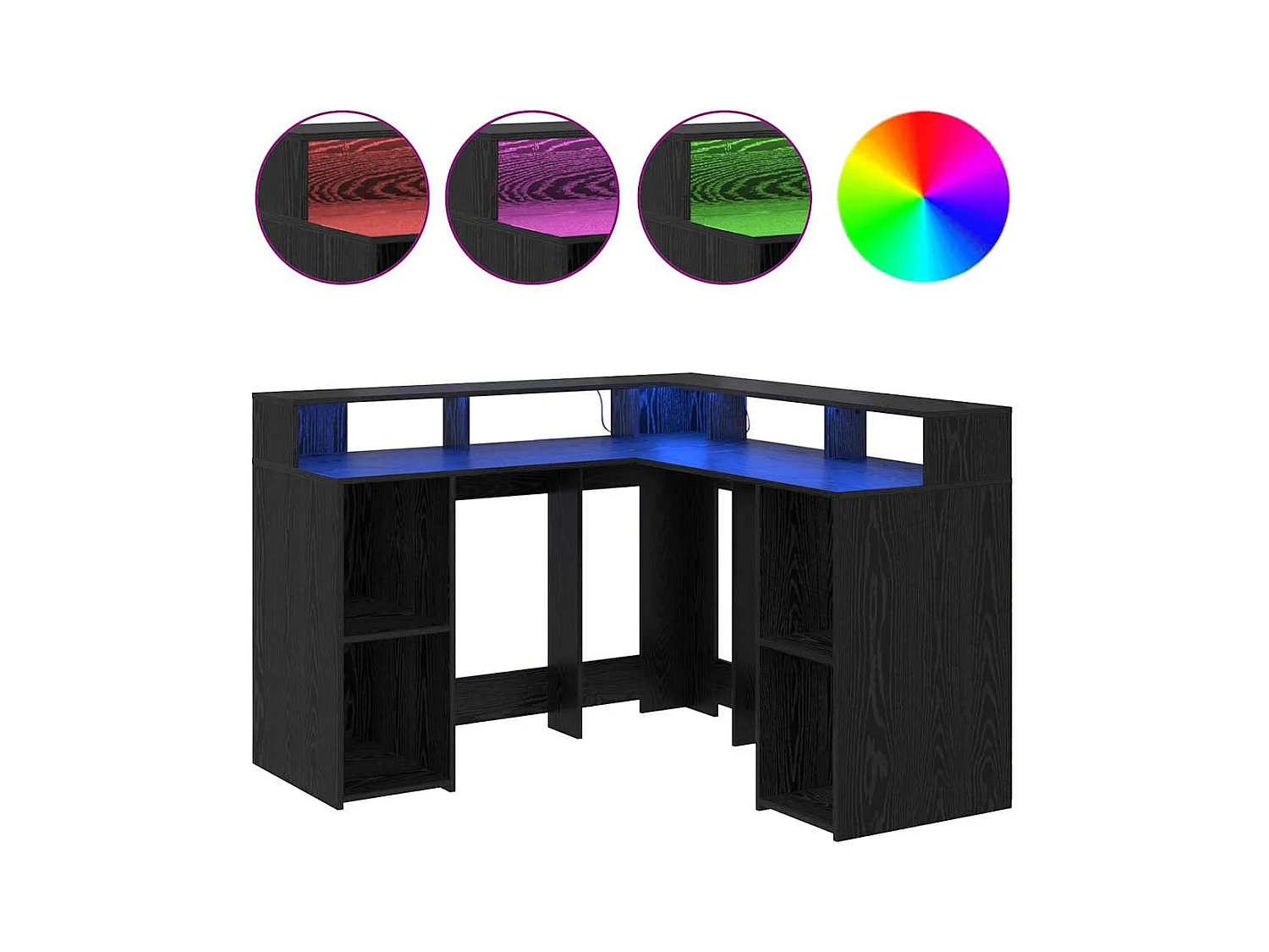 Bureau Chêne noir 130 x 130 x 91 cm Bois d'ingénierie