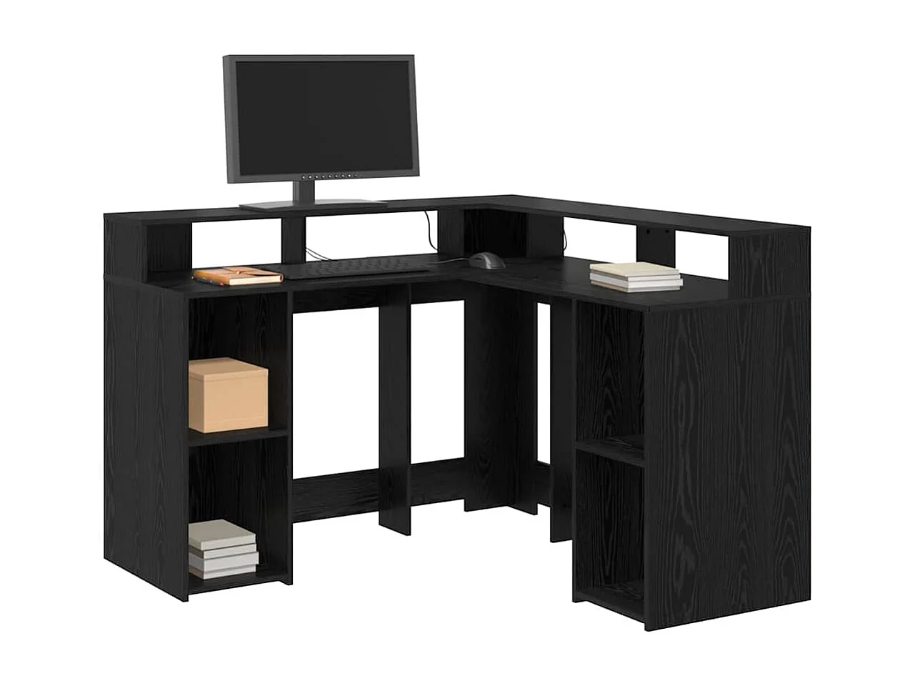 Bureau Chêne noir 130 x 130 x 91 cm Bois d'ingénierie