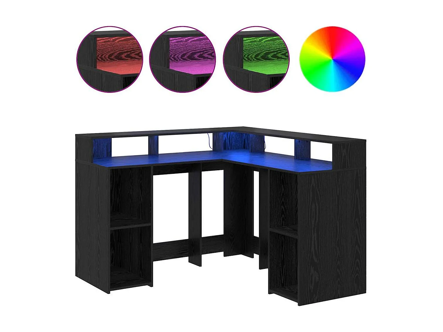 Bureau Chêne noir 130 x 130 x 91 cm Bois d'ingénierie