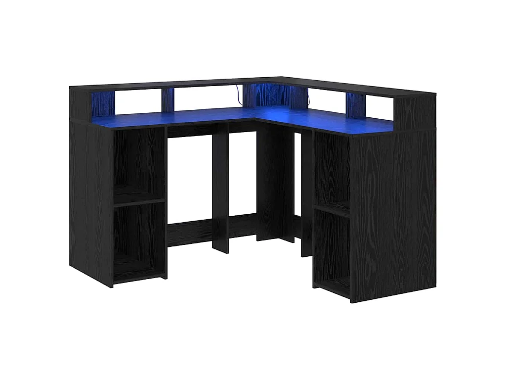 Schreibtisch aus schwarzer Eiche, 130 x 130 x 91 cm, Holzwerkstoff