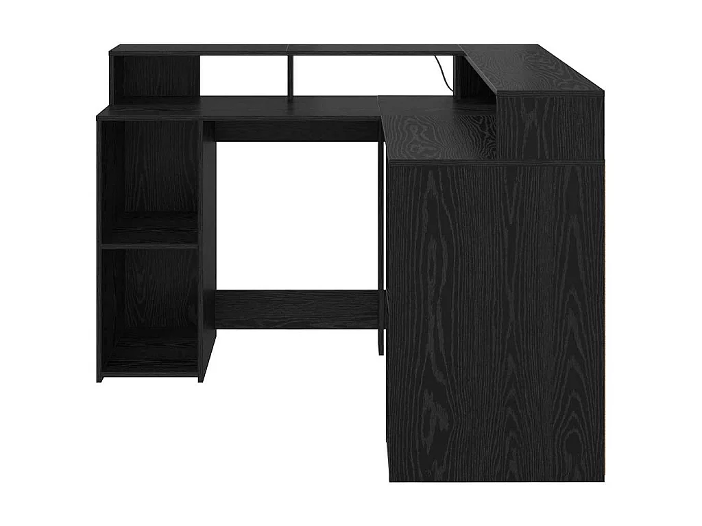 Schreibtisch aus schwarzer Eiche, 130 x 130 x 91 cm, Holzwerkstoff