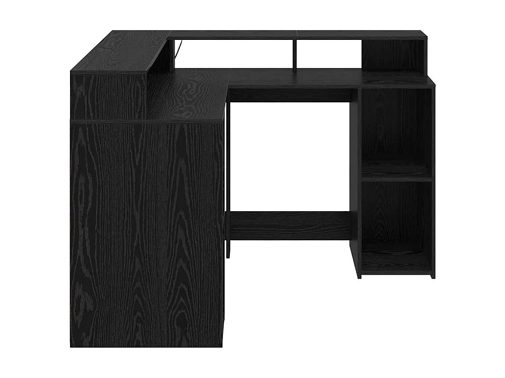 Schreibtisch aus schwarzer Eiche, 130 x 130 x 91 cm, Holzwerkstoff