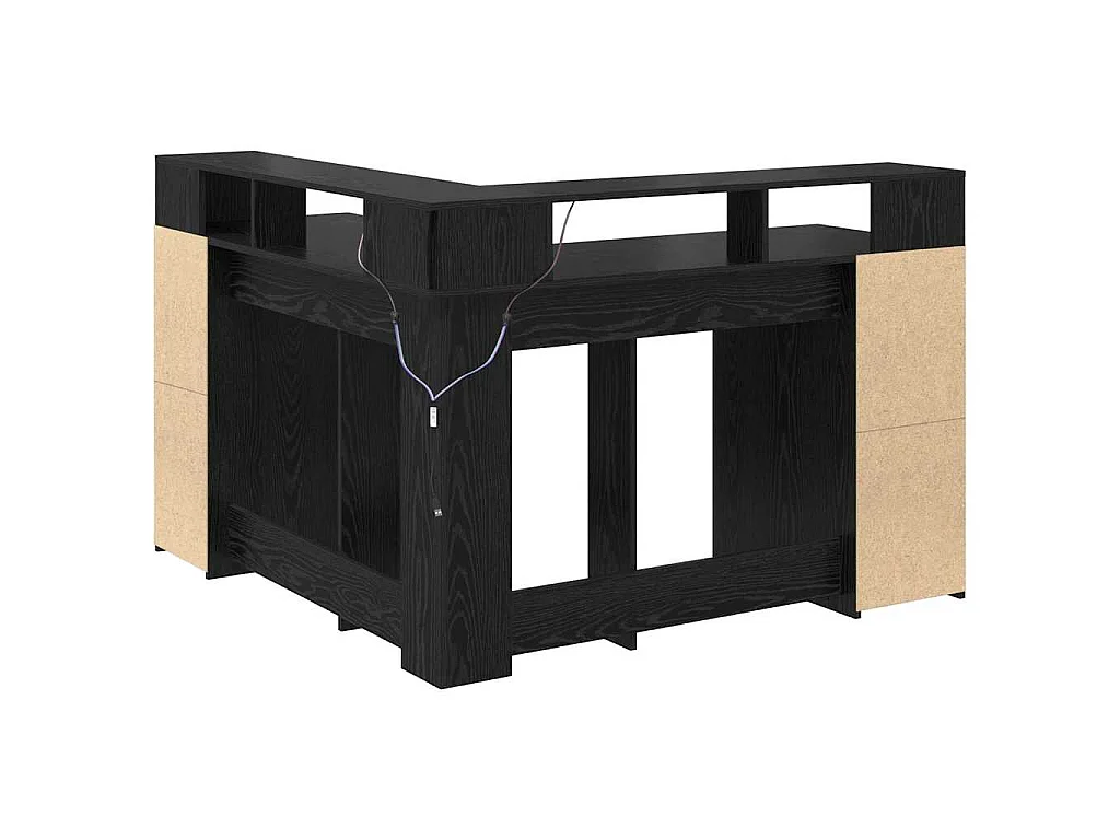 Schreibtisch aus schwarzer Eiche, 130 x 130 x 91 cm, Holzwerkstoff
