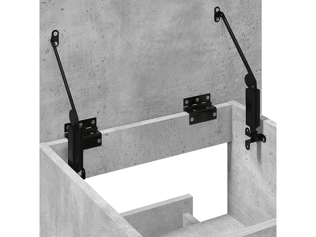 Scrivania con ruote e cassetto in legno ingegnerizzato grigio cemento