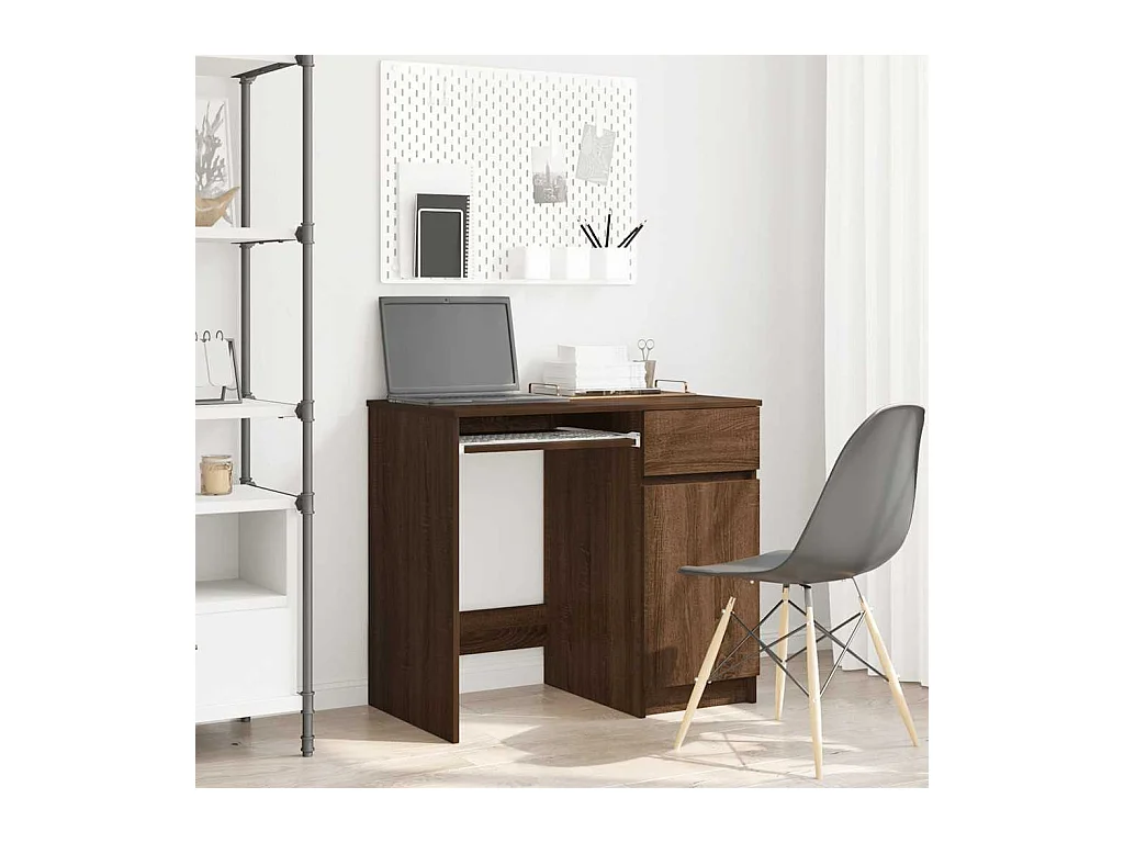 Bureau chêne marron 86x49x76 cm bois d'ingénierie