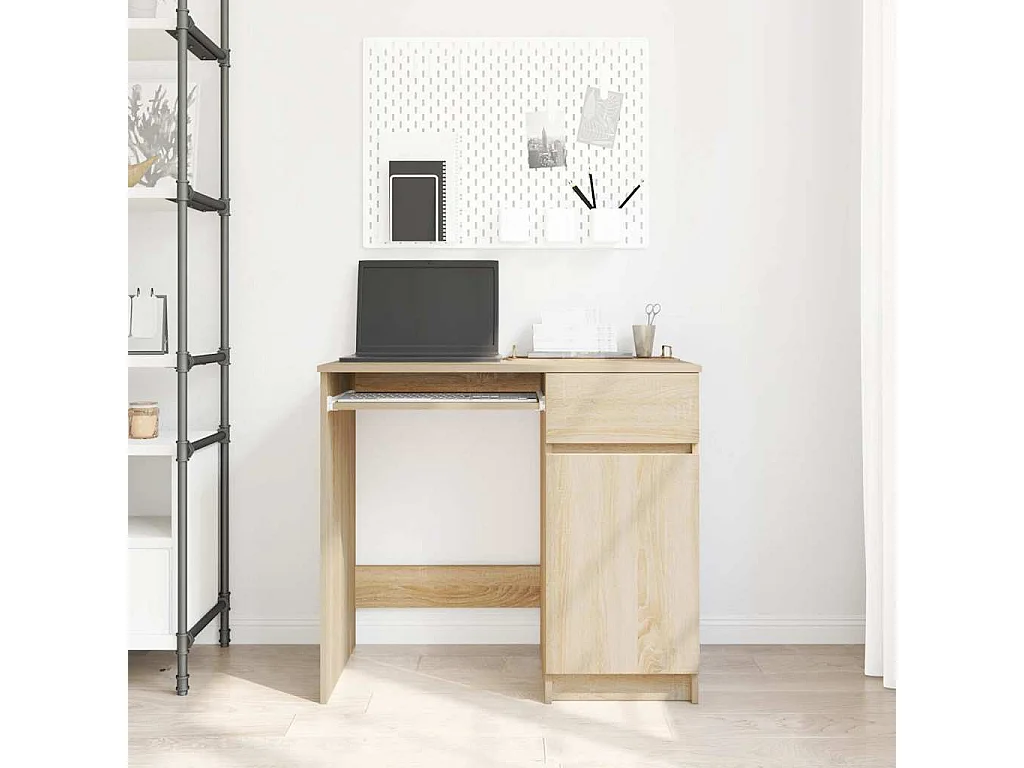 Bureau chêne Sonoma 86x49x76 cm bois d'ingénierie