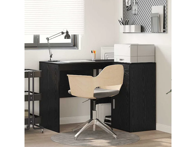 Hoekbureau met lade 2 stuks Zwart eiken 102 x 50 x 75 cm