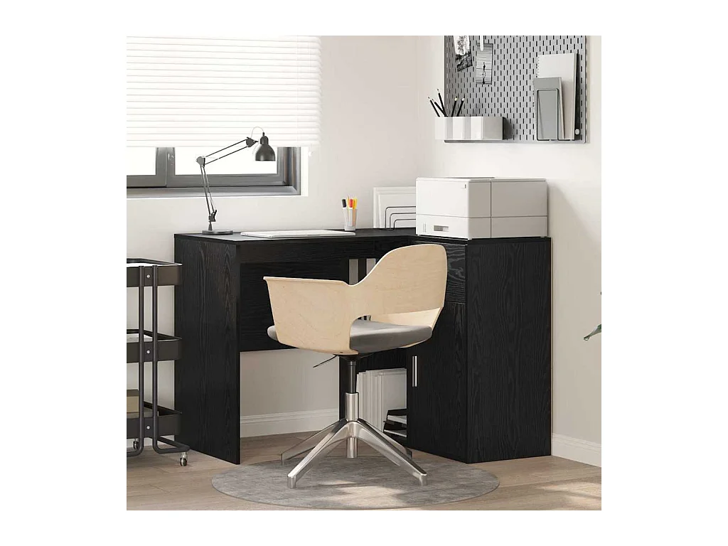 Bureau d'angle avec tiroir 2 pcs Chêne noir 102 x 50 x 75 cm