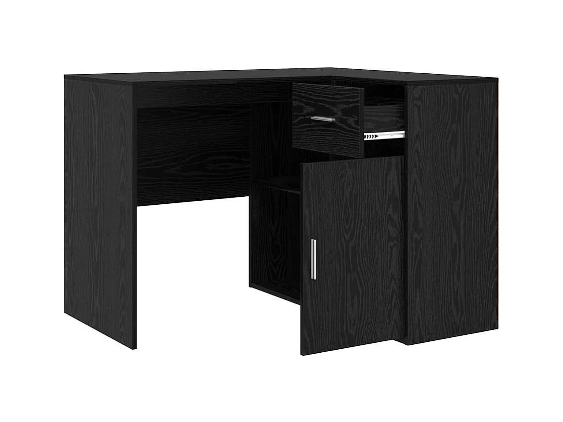 Bureau d'angle avec tiroir 2 pcs Chêne noir 102 x 50 x 75 cm