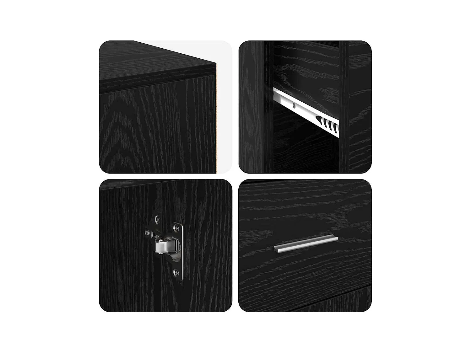 Bureau d'angle avec tiroir 2 pcs Chêne noir 102 x 50 x 75 cm