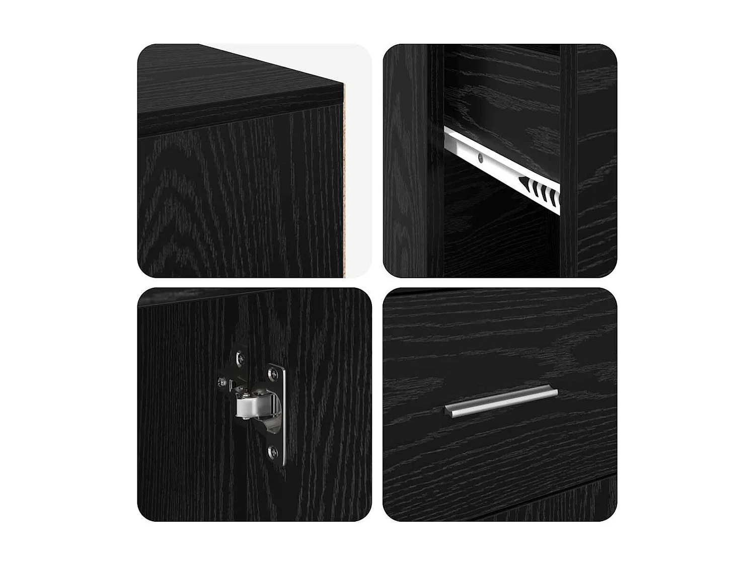 Bureau d'angle avec tiroir 2 pcs Chêne noir 102 x 50 x 75 cm