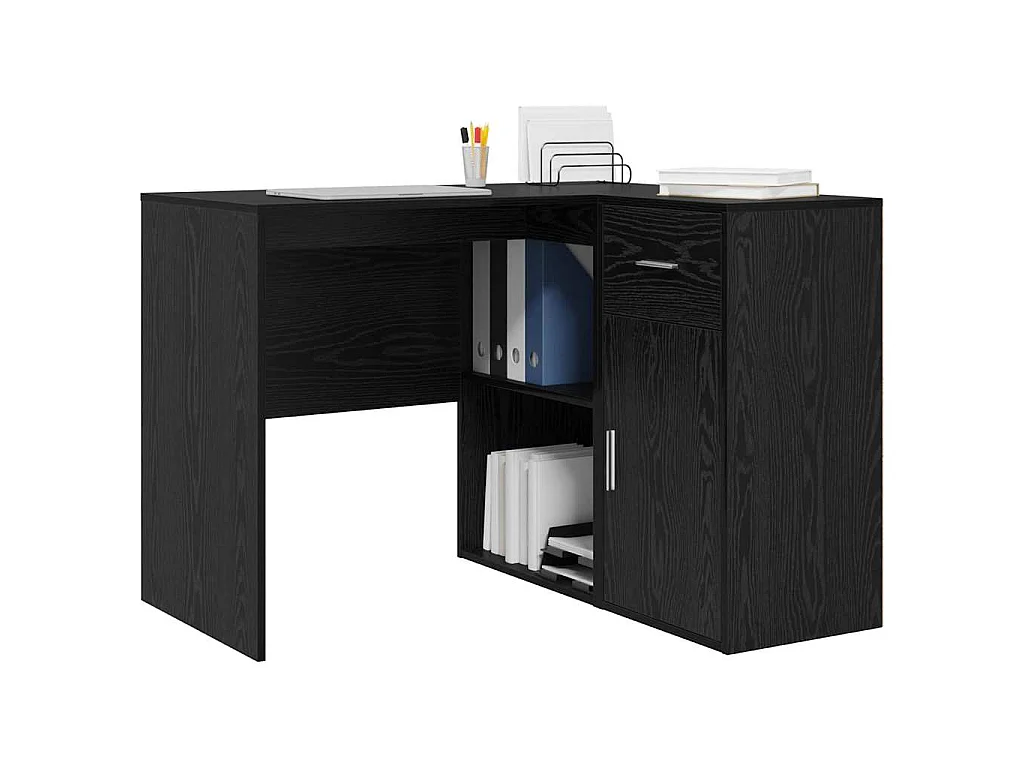 Bureau d'angle avec tiroir 2 pcs Chêne noir 102 x 50 x 75 cm