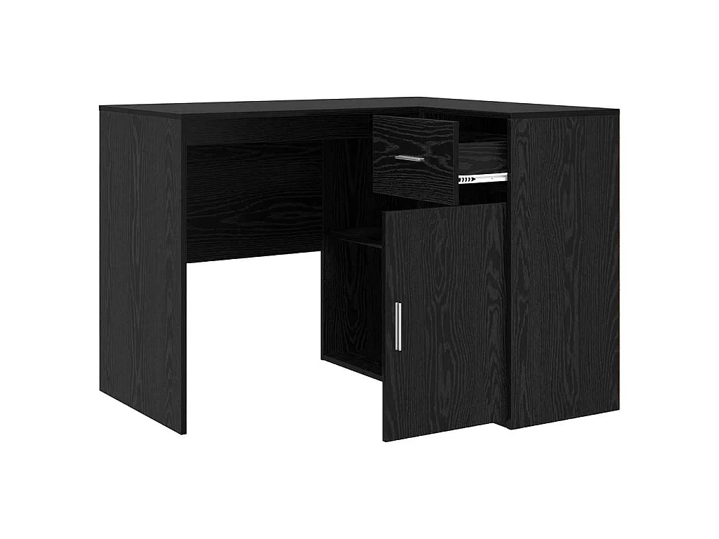 Bureau d'angle avec tiroir 2 pcs Chêne noir 102 x 50 x 75 cm