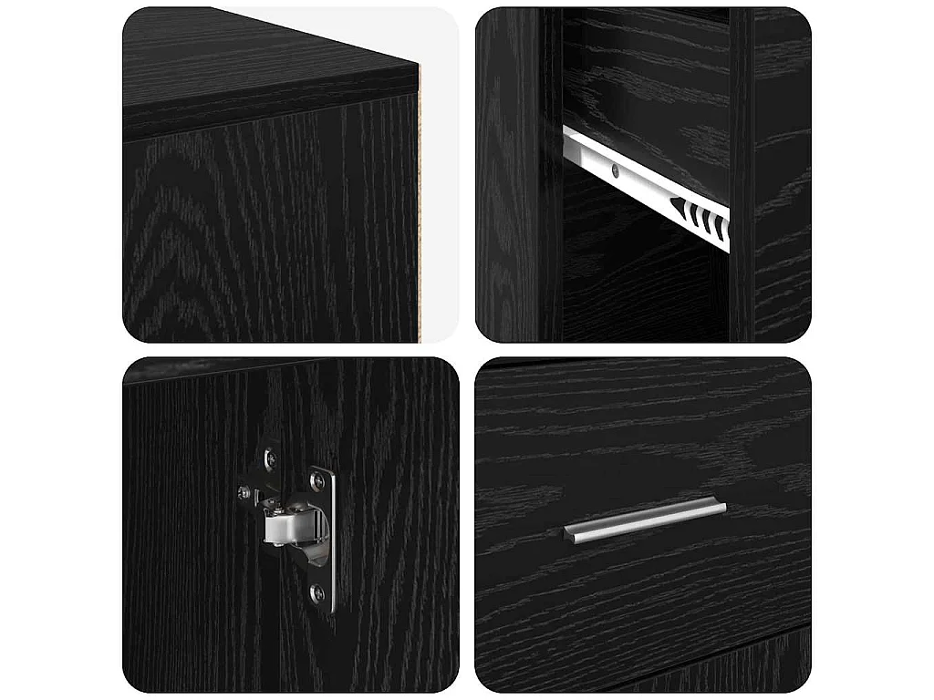 Bureau d'angle avec tiroir 2 pcs Chêne noir 102 x 50 x 75 cm