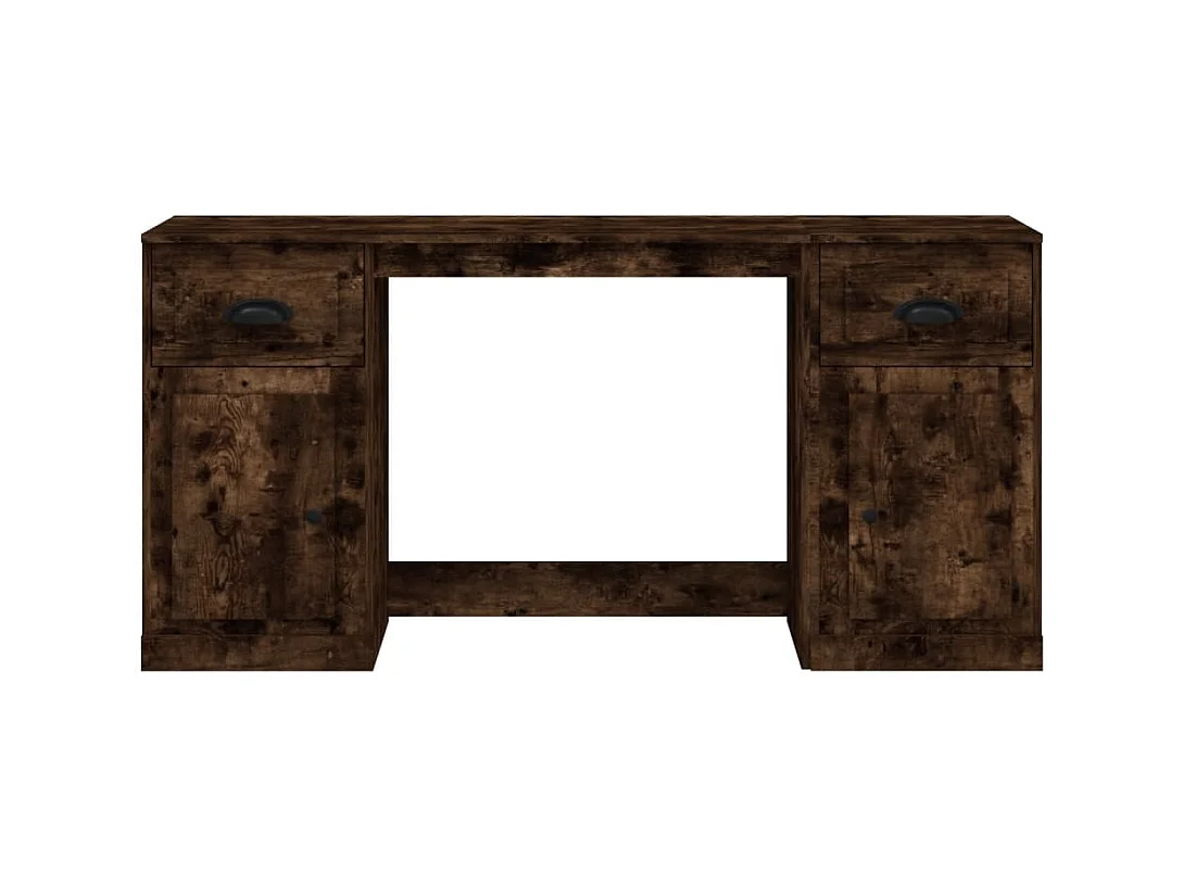 Bureau avec armoire chêne fumé bois d'ingénierie