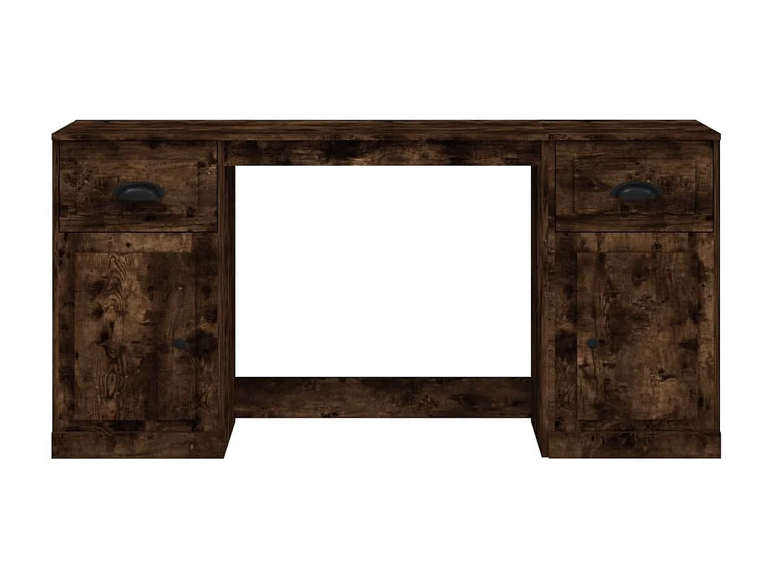 Bureau avec armoire chêne fumé bois d'ingénierie