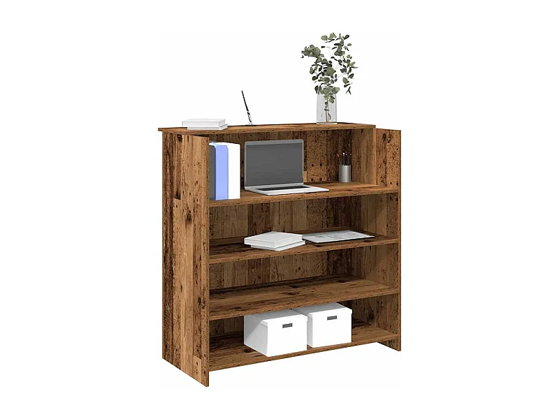 Bureau de réception vieux bois 100x50x103,5cm bois d'ingénierie