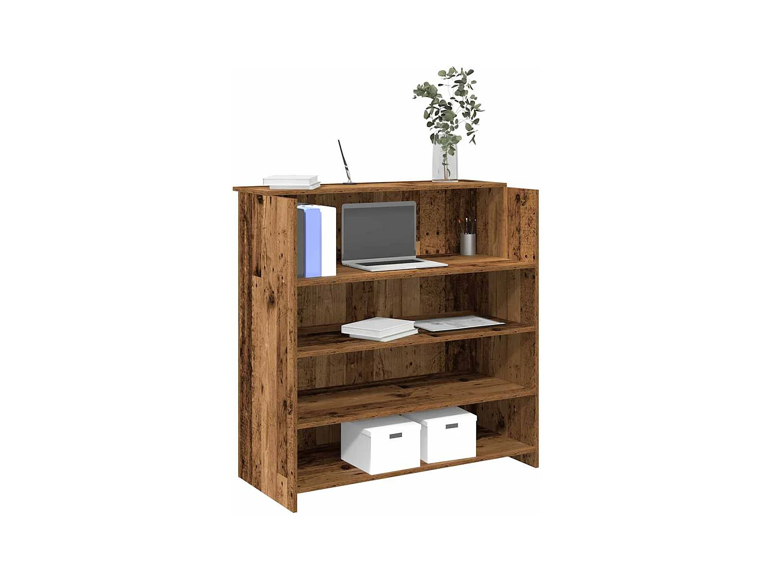 Bureau de réception vieux bois 100x50x103,5cm bois d'ingénierie