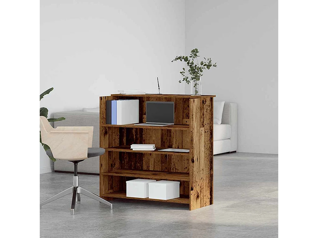 Bureau de réception vieux bois 100x50x103,5cm bois d'ingénierie