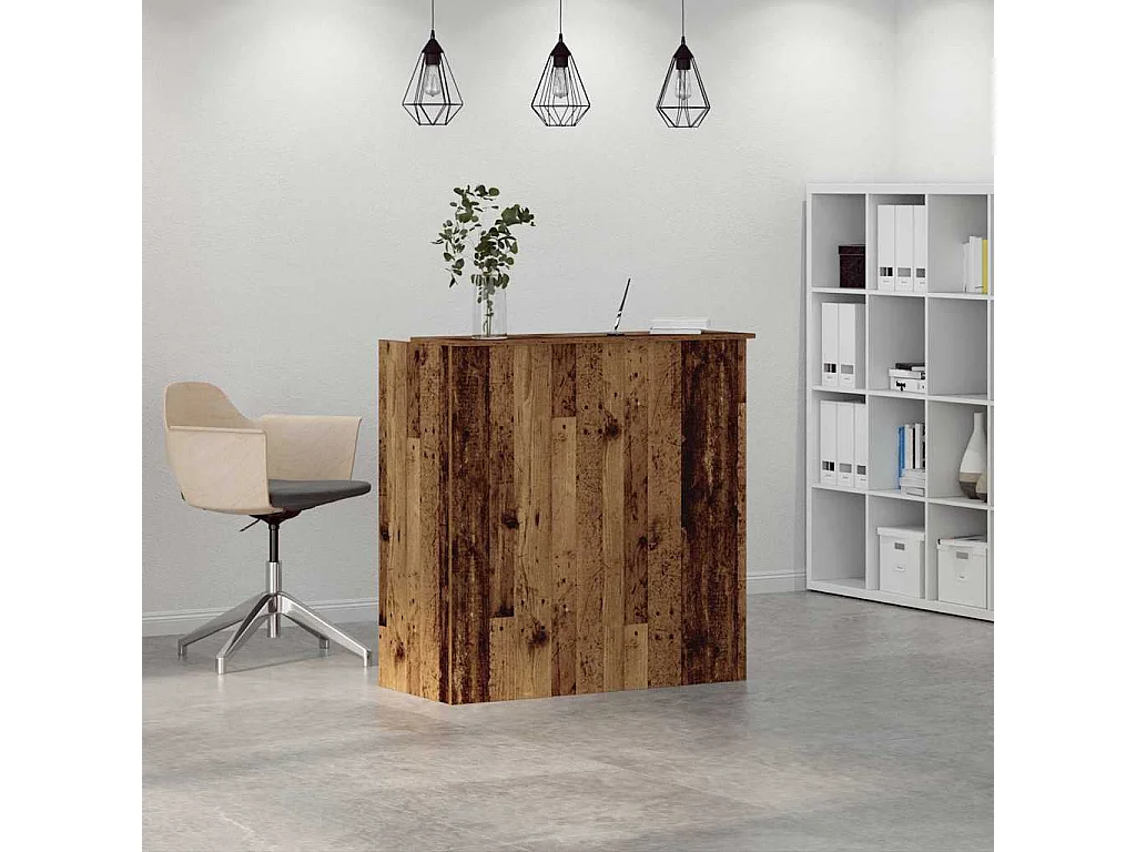 Bureau de réception vieux bois 100x50x103,5cm bois d'ingénierie