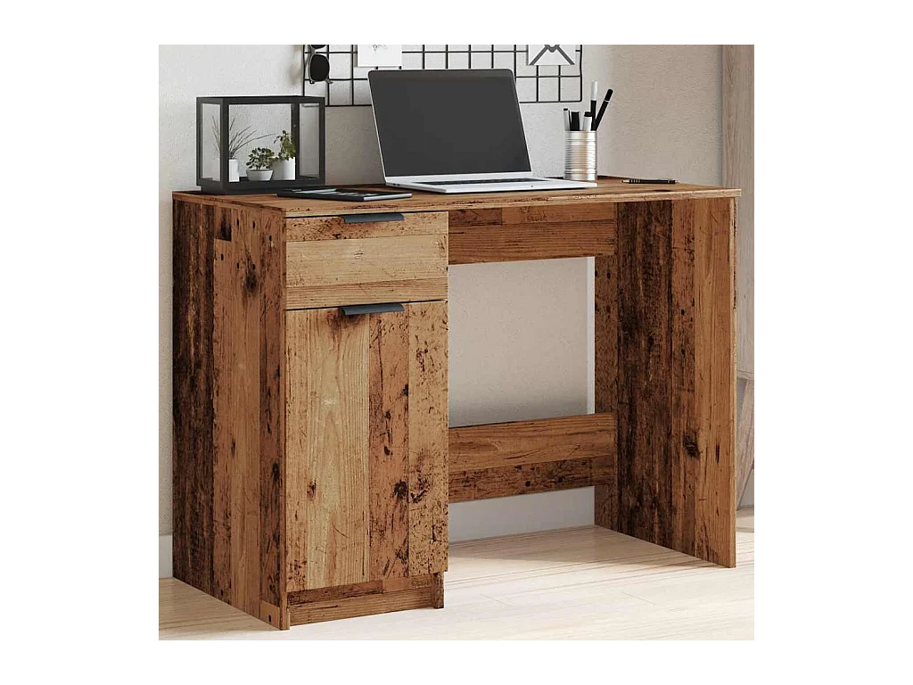 Bureau vieux bois 100x50x75 cm bois d'ingénierie