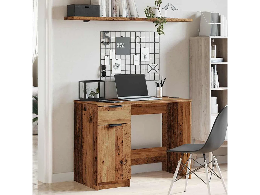 Bureau vieux bois 100x50x75 cm bois d'ingénierie