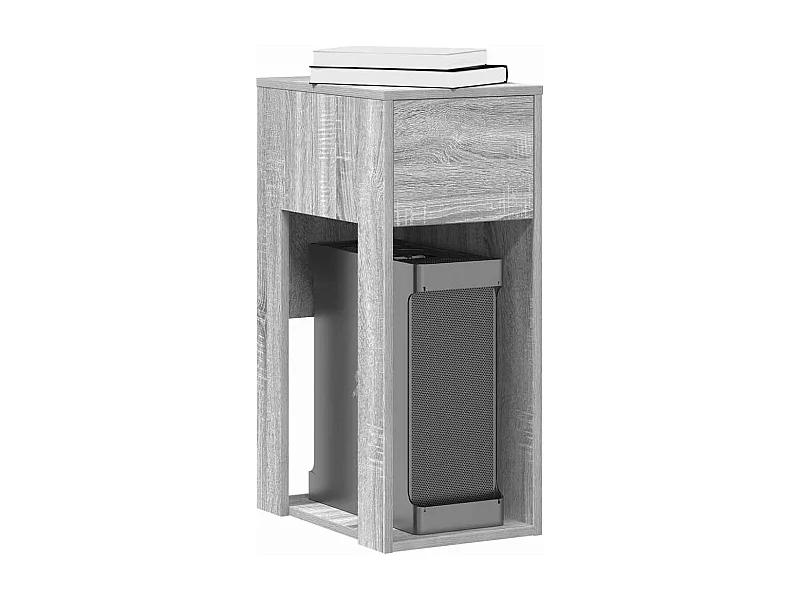Supporto per torre per computer e cassetto Sonoma Grey 30x44x74 cm