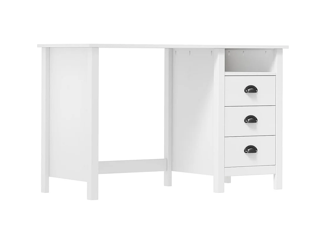 Escritorio Hill con 3 cajones 120x50x74 cm Madera maciza de pino