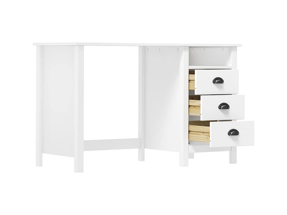 Escritorio Hill con 3 cajones 120x50x74 cm Madera maciza de pino