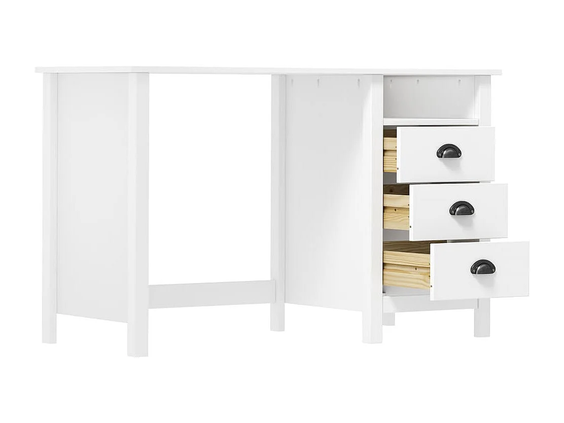 Escritorio Hill con 3 cajones 120x50x74 cm Madera maciza de pino