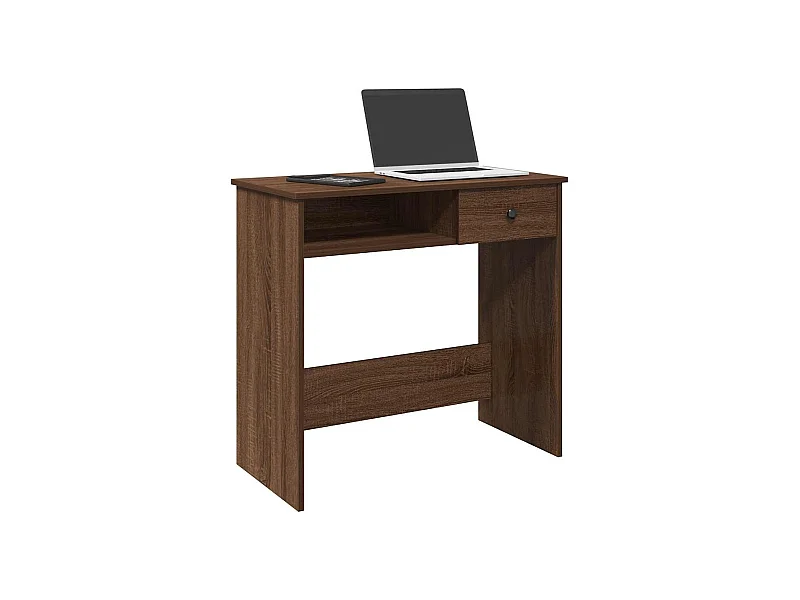 Bureau chêne marron 80x40x75 cm bois d'ingénierie