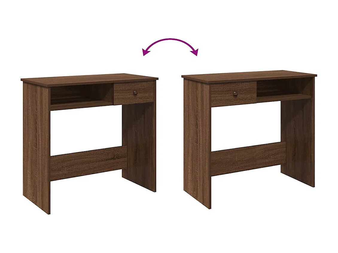 Bureau chêne marron 80x40x75 cm bois d'ingénierie