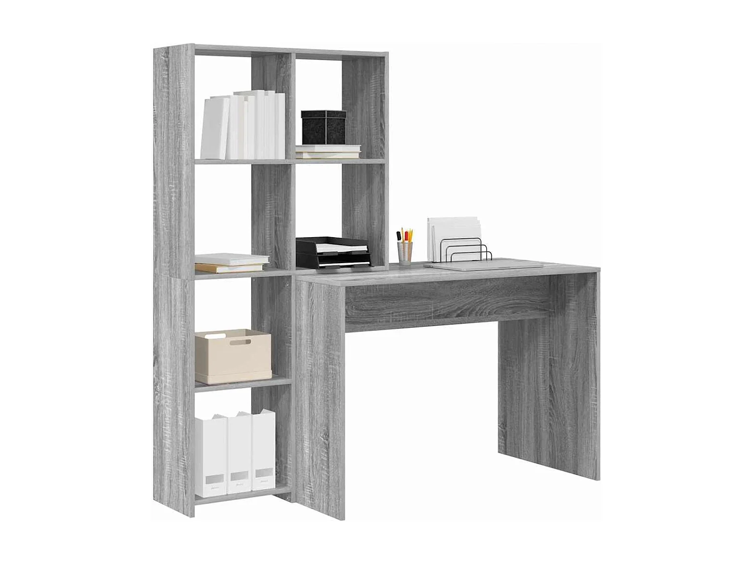 Bureau Sonoma gris 138.5 x 55 x 143 cm Bois d'ingénierie