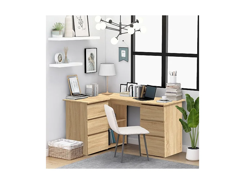 Sonoma Eiken Hoekbureau 145x100x76 cm Technisch Hout